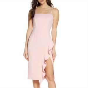 Bardot Carmelle Cocktail Ruffle Detail Dress Blush